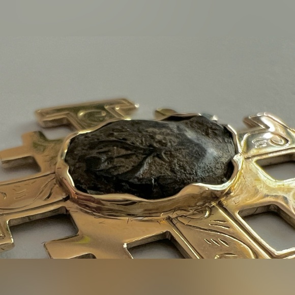 14k Gold Ancient Widow’s Mite coin pendant holy land Jerusalem BCE - Picture 5 of 14